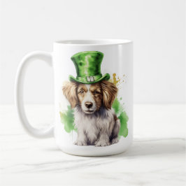 CANECA DE CAFÉ SHAGGY TAN DOG COM GAT VERDE IRLANDÊS