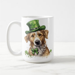 CANECA DE CAFÉ SHAGGY TAN DOG COM GAT VERDE IRLANDÊS