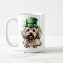 CANECA DE CAFÉ SHAGGY TAN DOG COM GAT VERDE IRLANDÊS