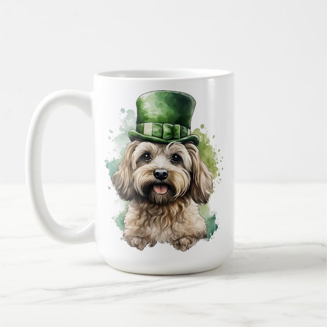CANECA DE CAFÉ SHAGGY TAN DOG COM GAT VERDE IRLANDÊS (Esquerda)