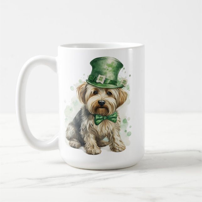 CANECA DE CAFÉ SHAGGY TAN DOG COM GAT VERDE IRLANDÊS (Esquerda)