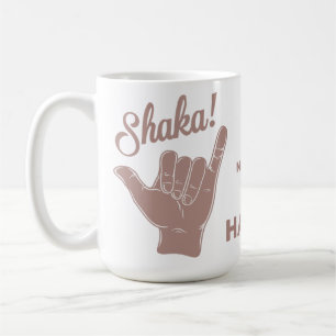 Caneca De Café Shaka de nome e localização personalizada