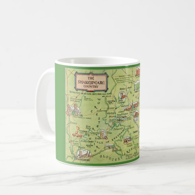 Caneca de café Shakespeare (Frente Esquerda)