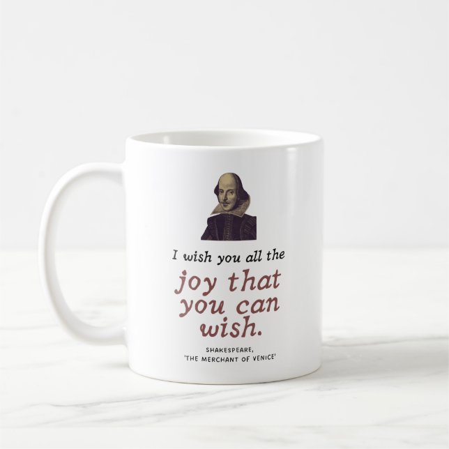 Caneca De Café Shakespeare Cite Feliz Aniversário Scholary Feliz (Esquerda)