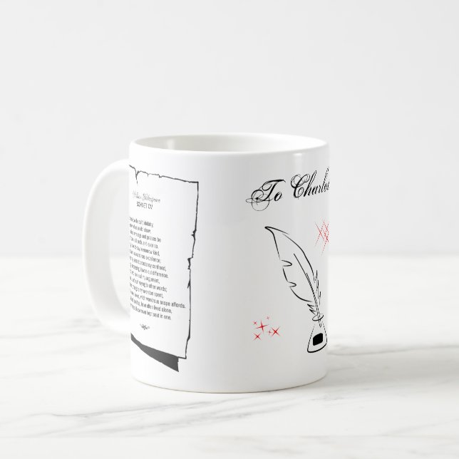 Caneca De Café Shakespeare Sonnet 105 (Frente Esquerda)
