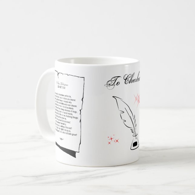 Caneca De Café Shakespeare Sonnet 115 (Frente Esquerda)