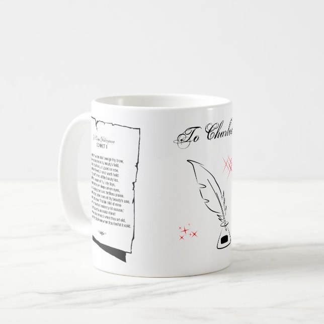 Caneca De Café Shakespeare Sonnet 2 (Frente Esquerda)