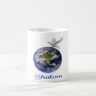 Caneca De Café Shalom Peace Dove