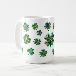 Caneca De Café Shamrock 3D Clover deixa sorte