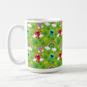 Caneca De Café Shamrock and Rainbow Pattern da Sésame Street