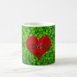 Caneca De Café Shamrock Clovers Green Irish Heart COYBIG Irlanda