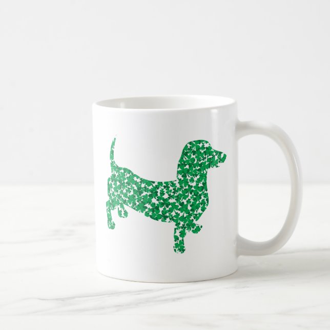 Caneca De Café Shamrock Dachshund (Direita)