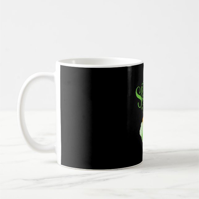 Caneca De Café Shamrock de Dia de São Patrício feliz com Bebendo  (Esquerda)