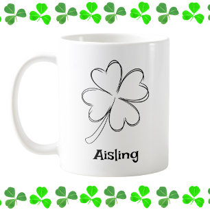 Caneca De Café Shamrock Irlandês Personalizado