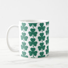 Caneca De Café Shamrock Shape Plaid Classic Green