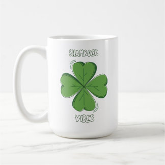 Caneca De Café Shamrock Vibes Four-Leaf Clover St. Paddy's Day