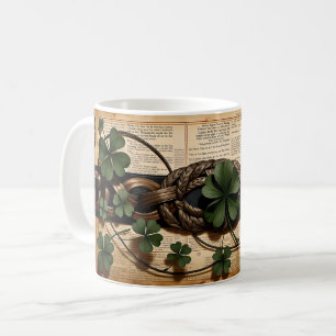 Caneca De Café Shamrocks Lixo Página Diário