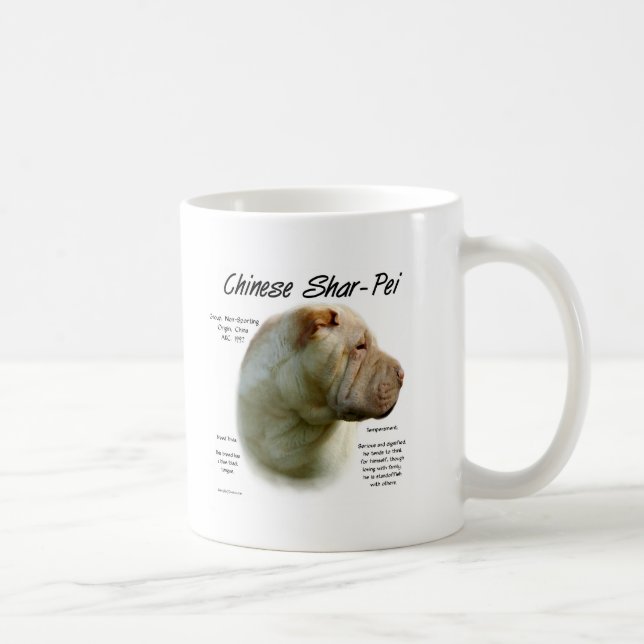 Caneca De Café Shar Pei Chinês História; shar-pei Chinês (Direita)