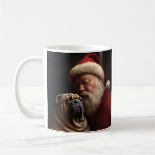 Caneca De Café Shar Pei Com Papai Noel Natal Festivo