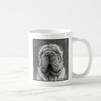 Caneca De Café Shar Pei Drawing por Glenda S. Harlan