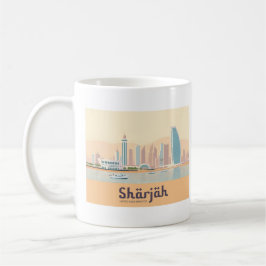 Caneca De Café Sharjah Emirados Árabes Unidos Viagem Pastel