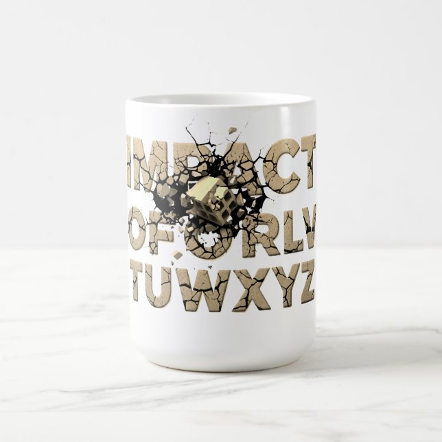 Caneca De Café Shattered Rock Text Urban Grunge Art (Centro)