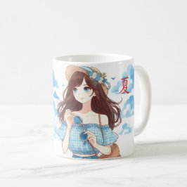 Caneca De Café She Smiles in Summer マグカップ