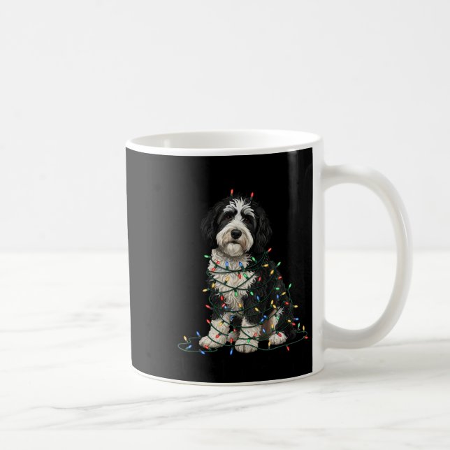 Caneca De Café Sheepadoodle Christmas I'm Fine Everything Is Fine (Direita)