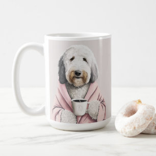 Caneca De Café Sheepadoodle, dourado, presente fofo labradoodle