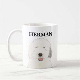 Caneca De Café Sheepdog Antigo Personalizado em Inglês