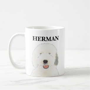 Caneca De Café Sheepdog Antigo Personalizado em Inglês