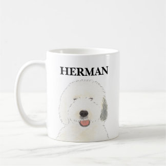 Caneca De Café Sheepdog Antigo Personalizado em Inglês
