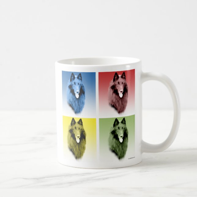 Caneca De Café Sheepdog Pop Art belga (Direita)