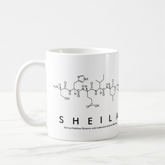 Caneca De Café Sheila peptide name mug (Esquerda)