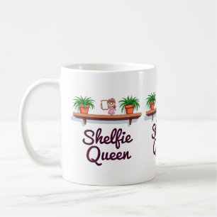 Caneca De Café Shelfie Queen - O momento de selfie do telhado da 