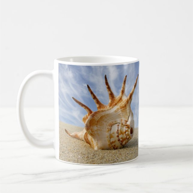 Caneca De Café Shell de aranha em Sandy Beach Mug (Esquerda)