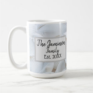 Caneca De Café Shell do Mar de Nome da Família Personalizada
