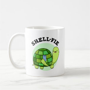 Caneca De Café Shell-fie Funny Tortoise Selfie Pun