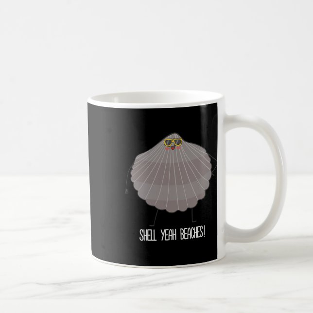 Caneca De Café Shell Sim Beaches Engraçado Beach Shell (Direita)