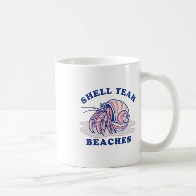Caneca De Café Shell Sim Beaches Férias Camisa De Verão (Direita)