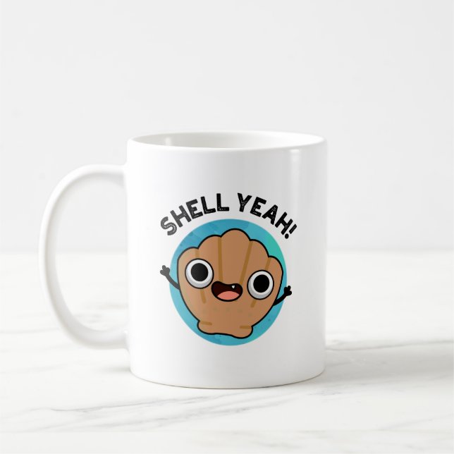 Caneca De Café Shell Sim Funny Seashell Pun (Esquerda)