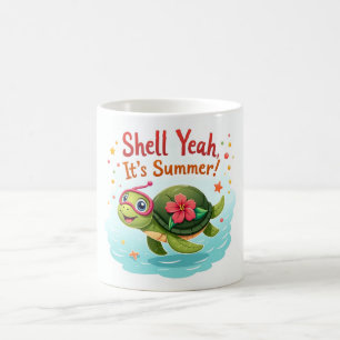 Caneca De Café Shell Sim! 🐢 Tropa de Tartaruga Tropical