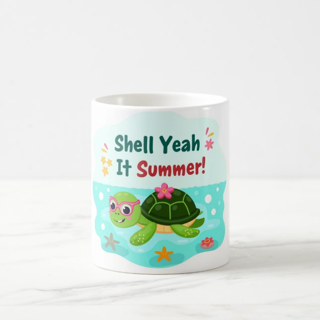 Caneca De Café Shell Yeah It’s Summer Sea Turtle Mug (Centro)
