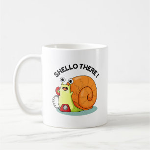 Caneca De Café Shello Lá Engraçado Caracol Alô Pun