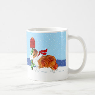 Caneca De Café Sheltie Christmas Mail Sable