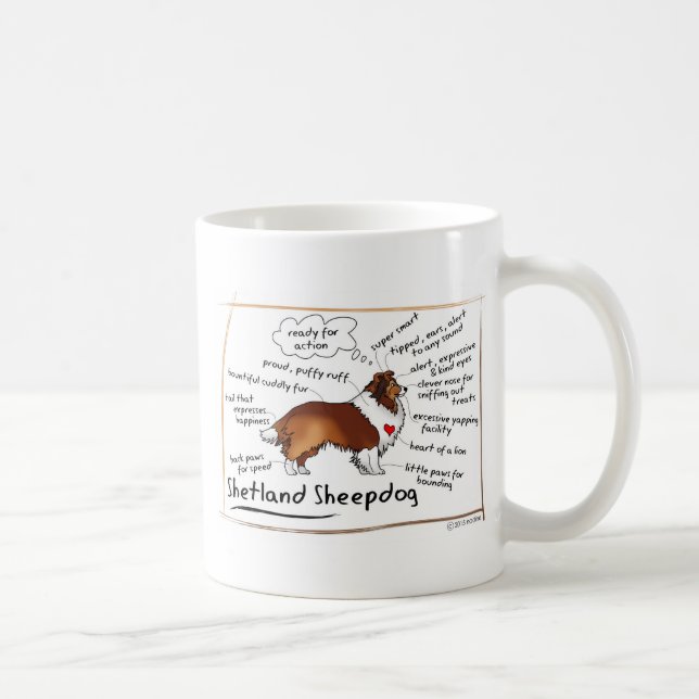 Caneca De Café Sheltie do Sable (Direita)