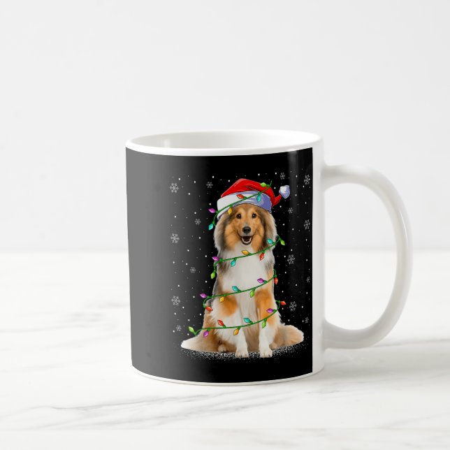 Caneca De Café Sheltie Dog Lover Xmas Lighting Santa Sheltie Chri (Direita)