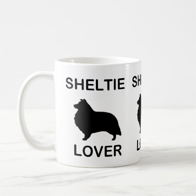 Caneca De Café Sheltie Lover com SIlhouette (Esquerda)