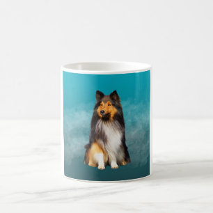 Caneca De Café Sheltie Shetland Sheepdog Art Portrait