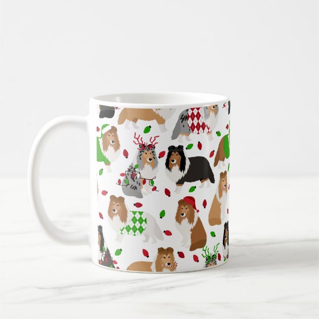 Caneca De Café Sheltie Shetland Sheepdog Coffee Mug (Esquerda)